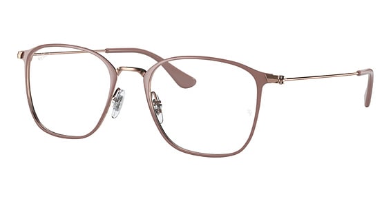 Ray-Ban RX6466 - Beige On Copper, Metal, Round frame