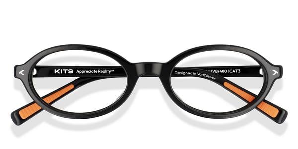 KITS Circuit Sport - Shiny Black, Acetate, Oval frame