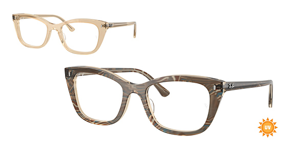 Ray-Ban RX5433 - Photo Waves Brown, Plastic, Oval frame