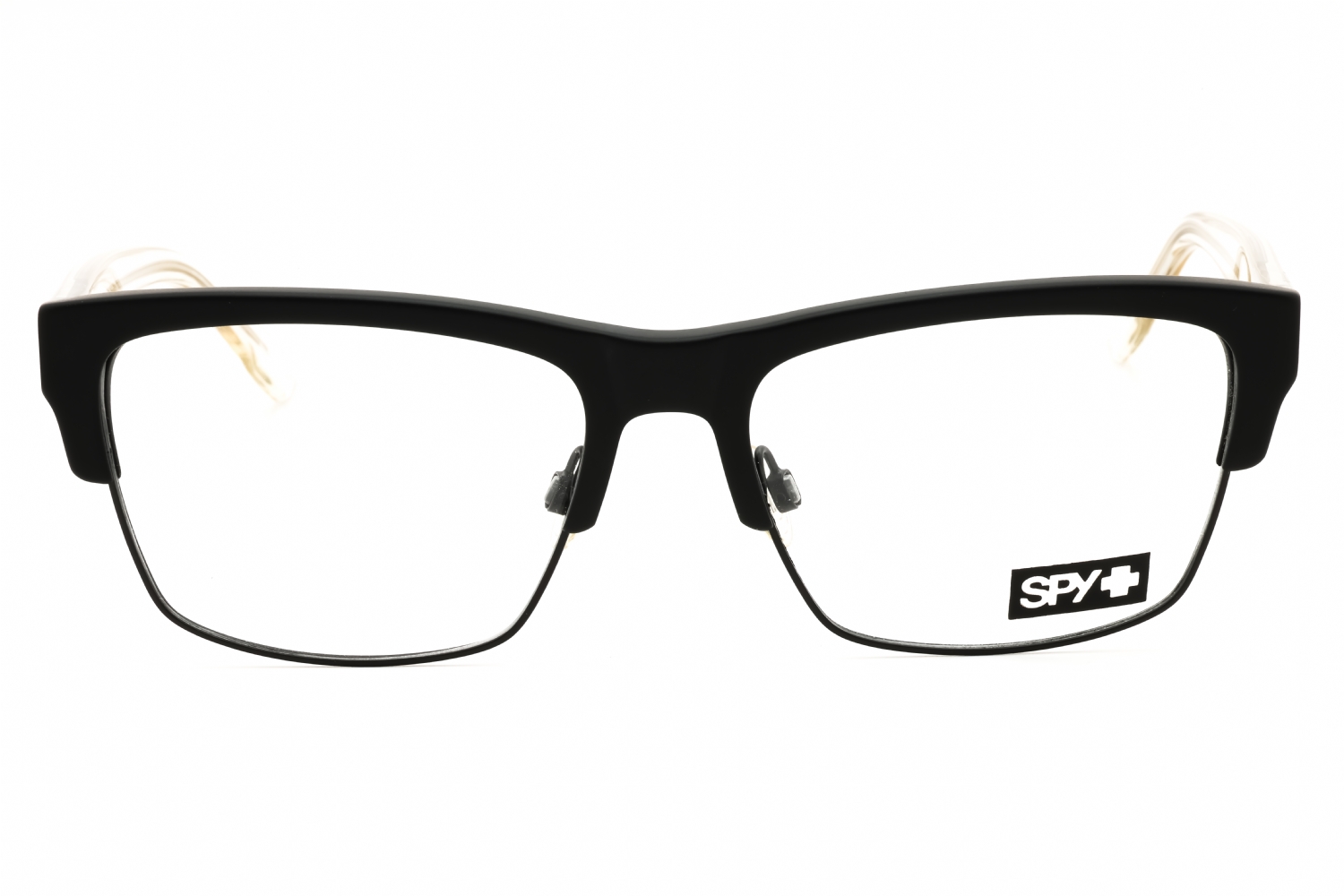 SPY WESTON 5050 57 - Matte Black Gloss Crystal, Metal, Rectangle frame
