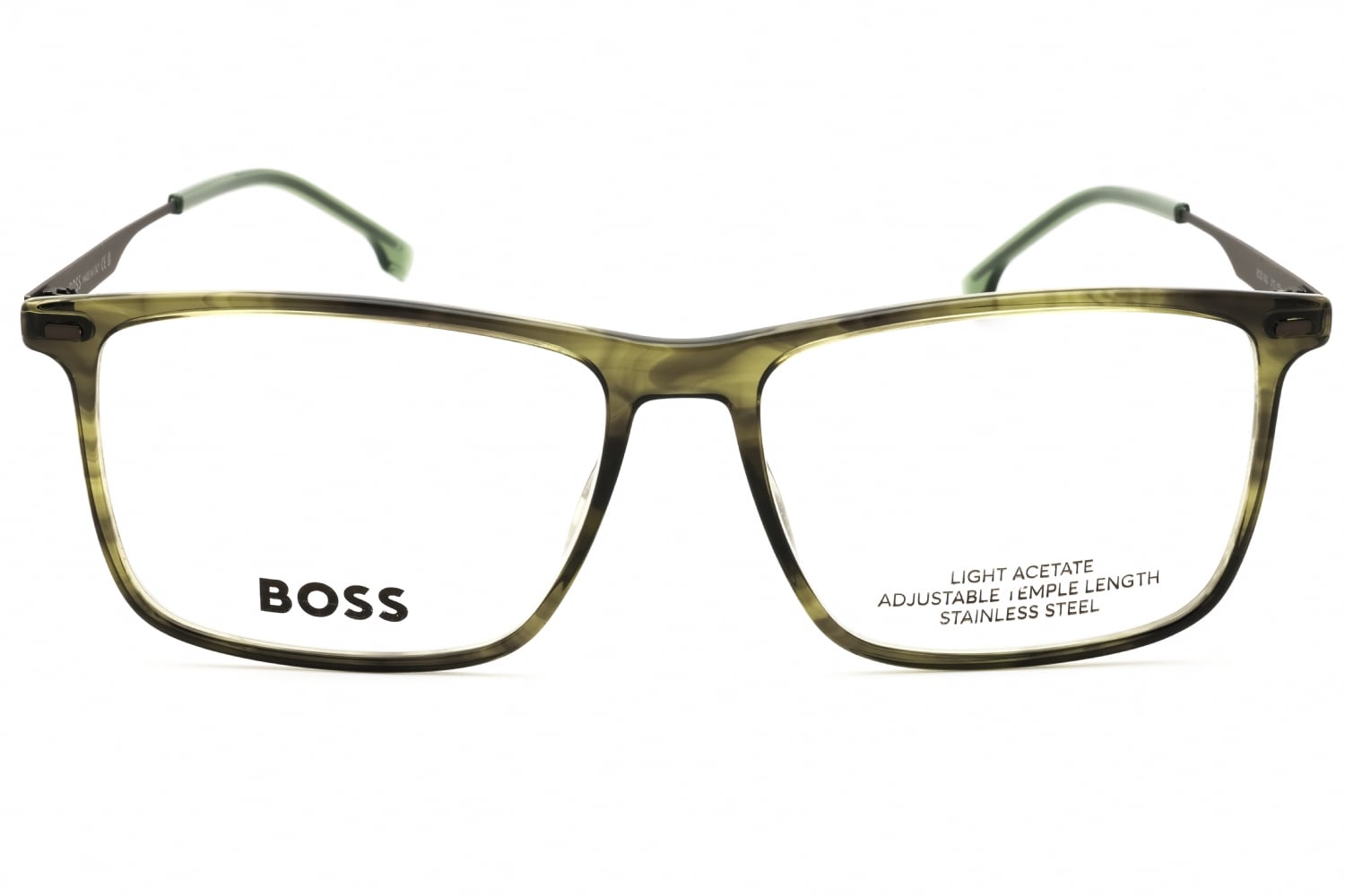 Hugo Boss BOSS 1642 - Ruthenium Green Horn, Plastic, Rectangle frame