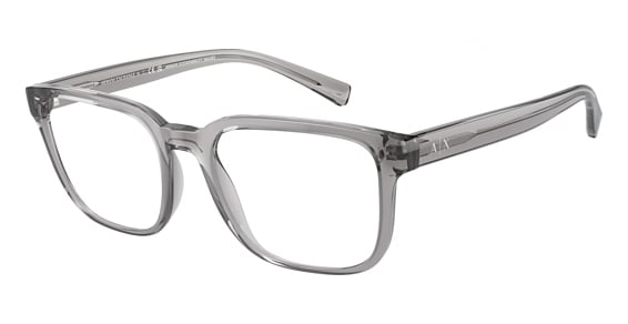 Armani Exchange AX3071F - Shiny Transparent Grey, Plastic, Rectangle frame