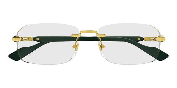 Gucci GG1221O - Gold Green, Metal, Rectangle frame
