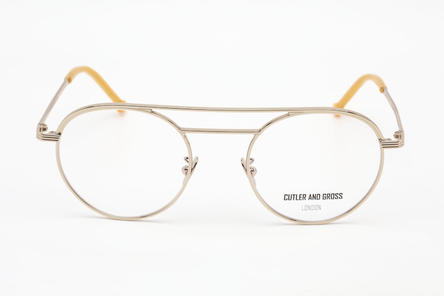 Cutler and Gross CG1269 - Silver/yellow/metallic, Metal, Round frame