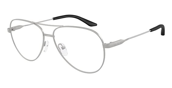 Armani Exchange AX1077 - Matte Silver, Metal, Aviator frame