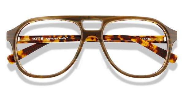 KITS Spruce Primo Lift-off™ - Brown Texture / White / Amber Havana, Acetate, Aviator frame