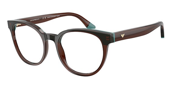 Emporio Armani EA3274 - Shiny Transparent Brown, Plastic, Round frame