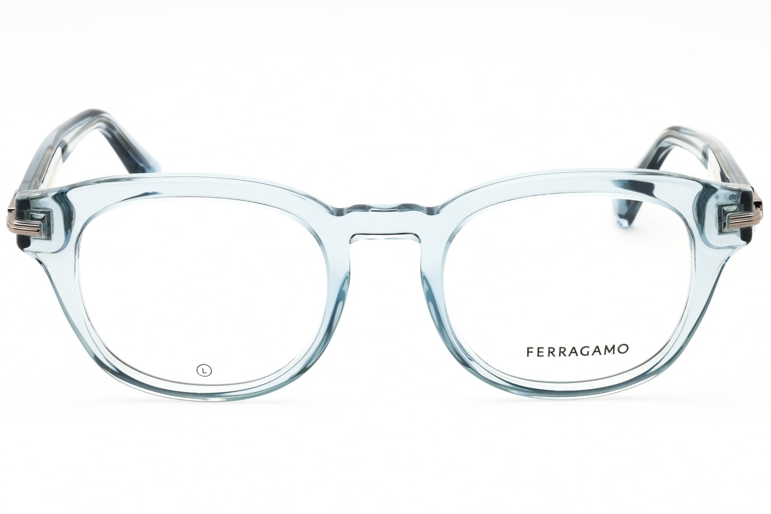 Salvatore Ferragamo SF3033 - Transparent Azure, Acetate, Round frame