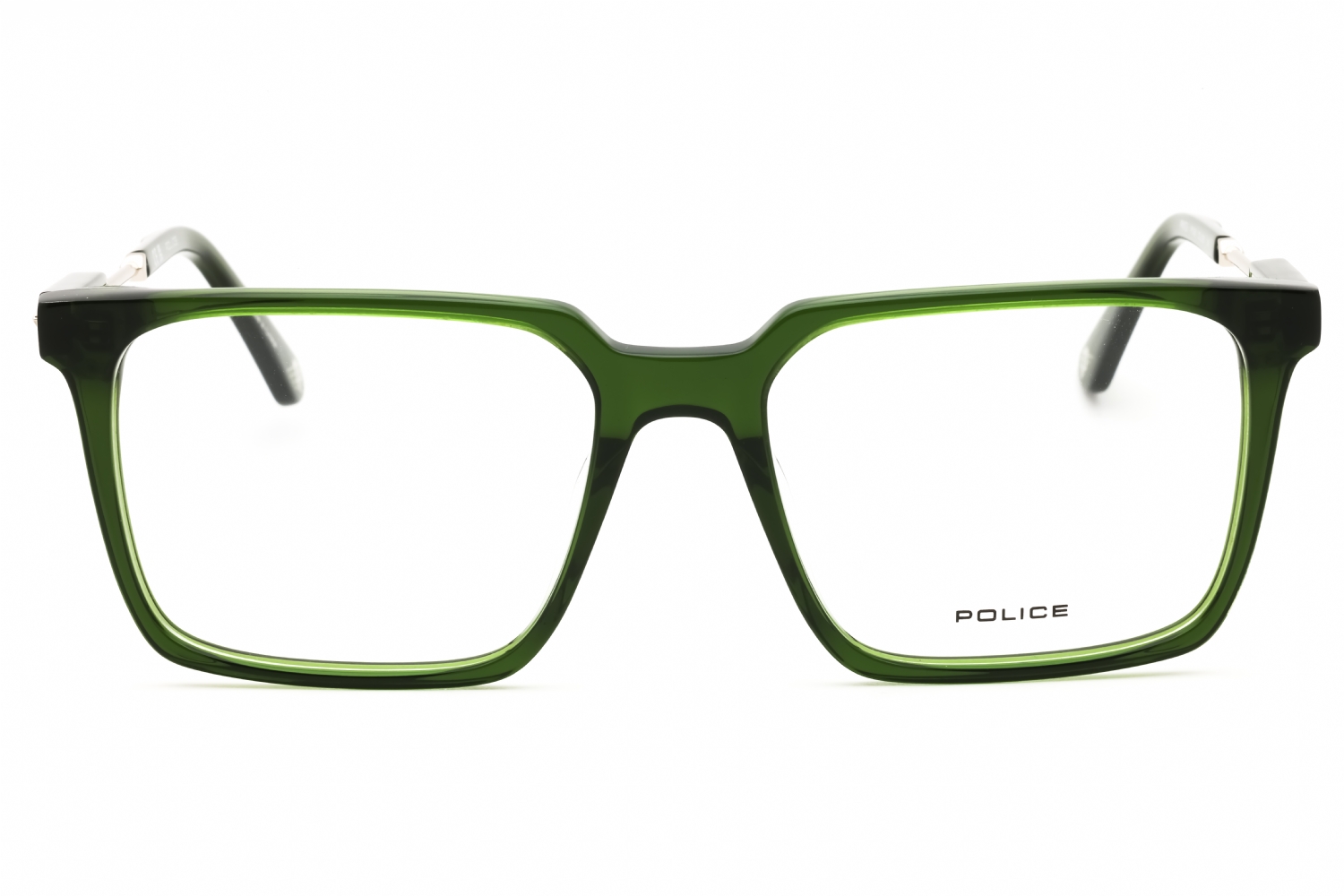 Police VPLN28 - Shiny Transparent Green, Acetate, Rectangle frame