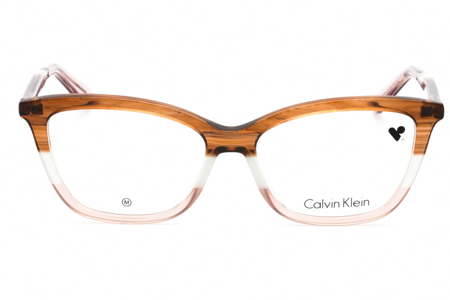 Calvin Klein CK23545 - Striped Brown/grey/rose, Acetate, Rectangle frame