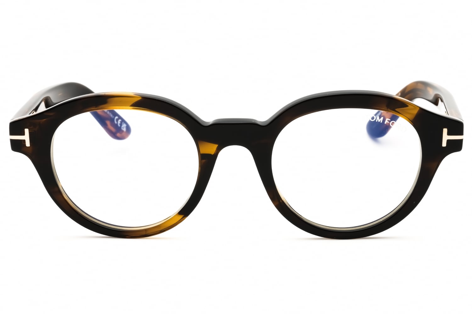 Tom Ford FT6037-B - Coloured Havana/clear, Acetate, Round frame