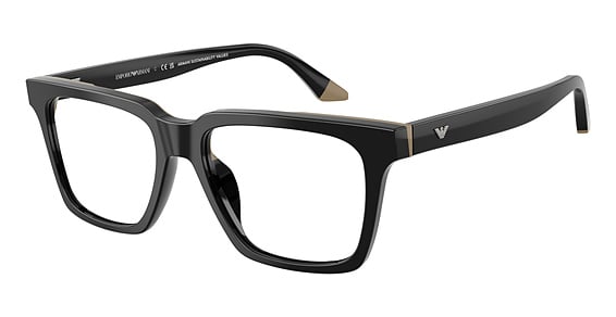Emporio Armani EA3272U - Shiny Black, Plastic, Rectangle frame