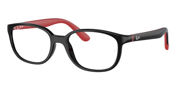 Ray-Ban RY1632F - Black ON Rubber RED, Acetate, Oval frame
