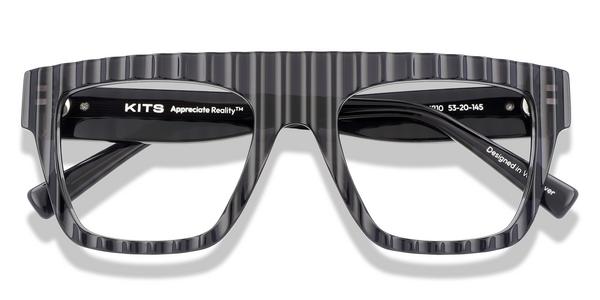 KITS Franklin - Black Grey, Acetate, Flat-Top frame