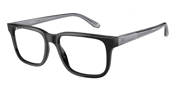 Emporio Armani EA3218 - Black, Plastic, Rectangle frame