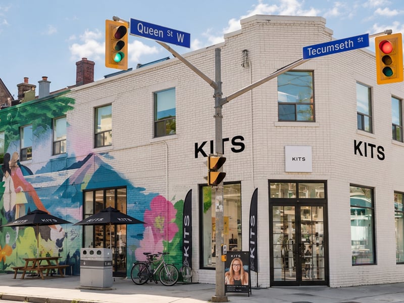 KITS Toronto storefront at Queen St W and Tecumseth St